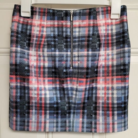 Nicholas Red White And Blue Checkered Plaid Mini Skirt - Picture 3 of 8